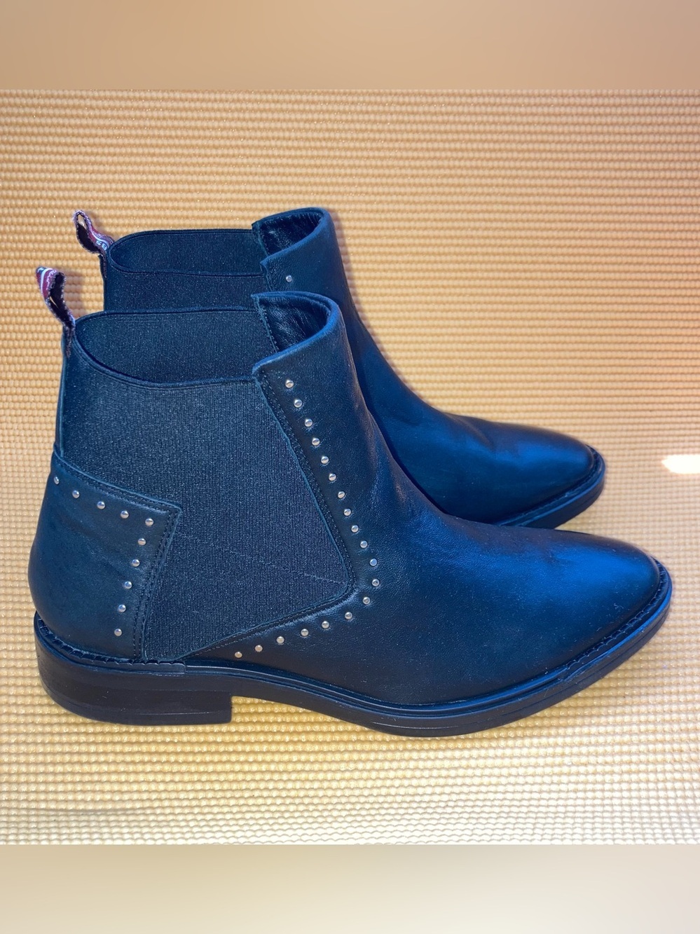 Tosca Blu Studio Black Studded leather Ankle boots size 39 (8.5)